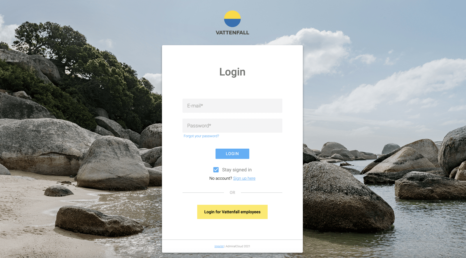 AdmiralCloud Branded Login